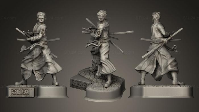 Figurines heroes, monsters and demons (RORONOA ZORO, STKM_0070) 3D models for cnc